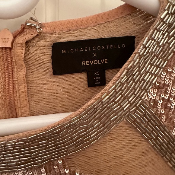 Revolve x Michael Costello Sequin Dress Rose Gold - Picture 2 of 7